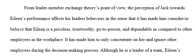 How could Jack's perception of Eileen's performance affect his leader behaviors