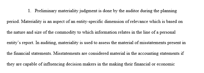 How does the materiality of an item affect the acceptable and inherent risk borne