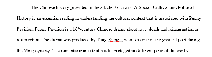 How is Peony Pavilion and example of larger trends in Ming culture
