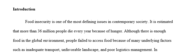 Identifying the underlying causes of hunger and malnutrition
