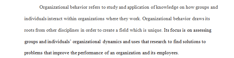 Organizational behavior