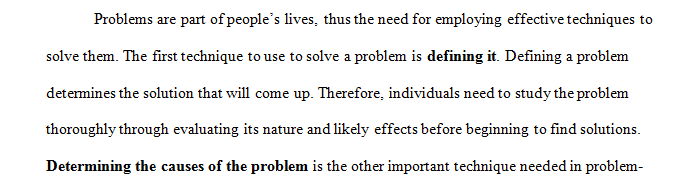 Problem-solving techniques