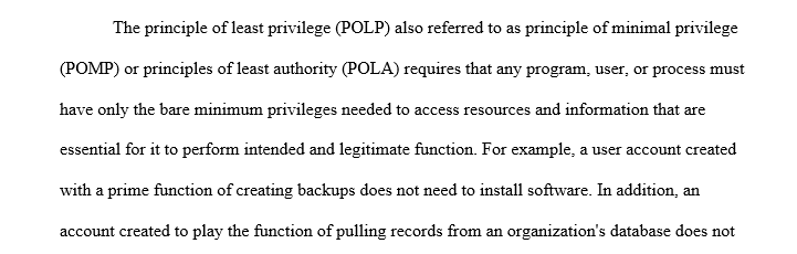 Read five articles and discuss the principle of least privilege