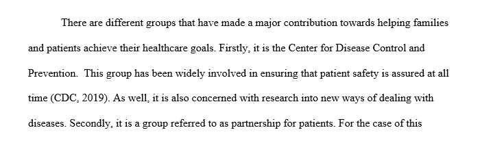 Recognize contributions of other individuals and groups in helping patient