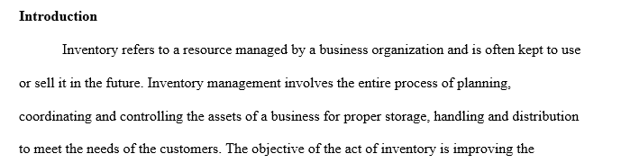 Research two (2) manufacturing or two (2) service companies that manage inventory