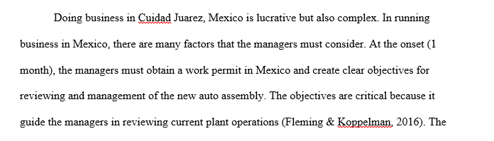 Reviewing current plant operations and managing the plant for the next three years