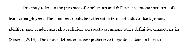 The definition of diversity that allows organizational leaders to communicate