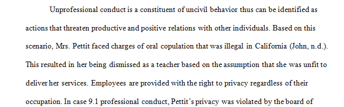 Unprofessional Conduct