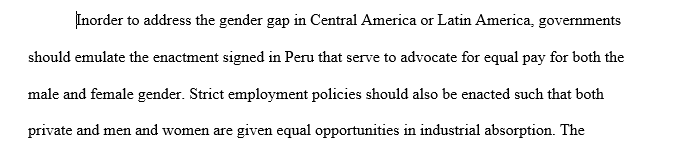 What can be done to address the gender gap in Central America 