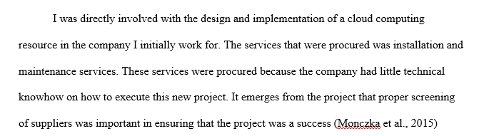 What contributing factors ultimately led to the service supplier being selected