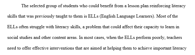 What criteria does the mentor teacher use to assess the students’ literacy skill