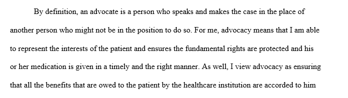 What does Advocacy mean to you