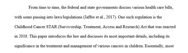 Write a 700- to 1050-word policy brief on the effects the legislation