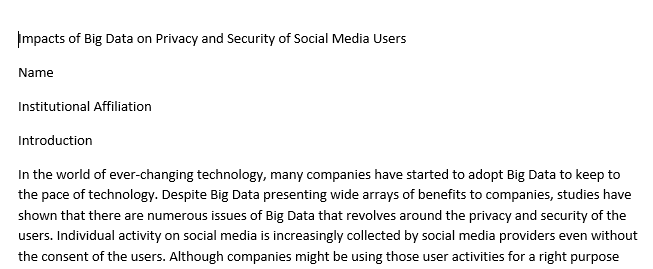 Write a brief research proposal in the area of Big Data and Data Mining