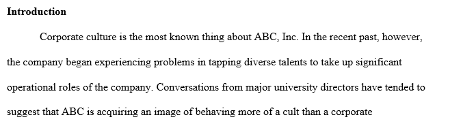 You are the senior organizational development strategist for ABC