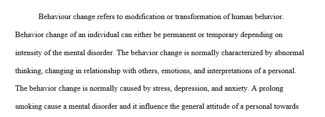 An essay on behavior change
