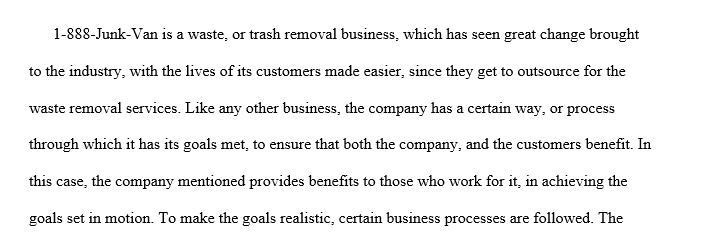 Analyze Junk Van's business processes.