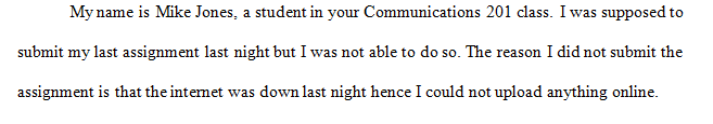 Apology for failing to submit my assignment last night