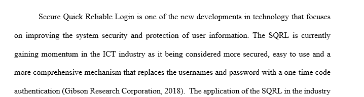 Briefly summarize how SQRL works and indicate how it fits into the categories of types of user authentication