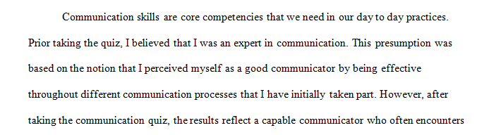 Communication Self-Assessment 