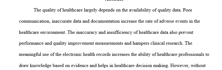Create a proposal for improving data collection and analysis based on the current EHR  