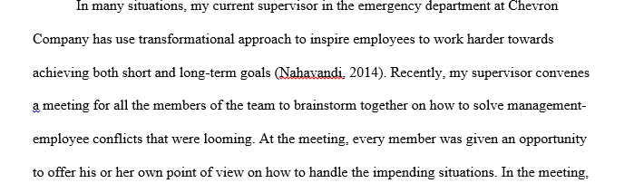 Describe a situation you experienced in the workplace when a current or past supervisor