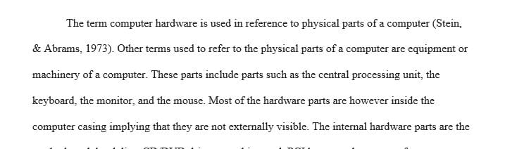 Describe the difference between computer hardware and computer software