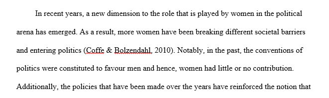 Describe the role of women in US politics in recent years.