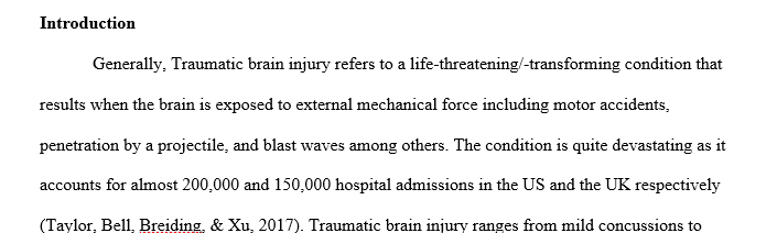Disability Fact Sheet on TBI (Traumatic brain injury)