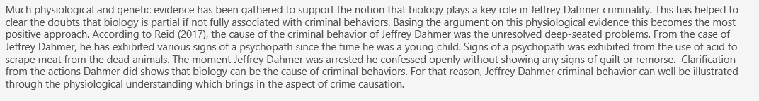 Discuss in detail the specific behaviors demonstrated by the offender