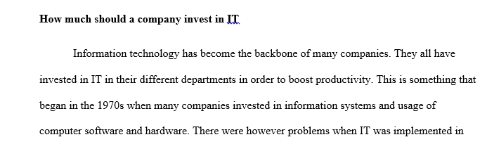 Discuss relationship between IT investment and productivity
