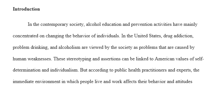 Does a person's environment plays a role in their alcohol and drug abuse