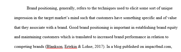 Explain how the thing you found can be used to help differentiate a brand