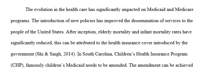 Explanation of how the evolution of health care policy has influenced programs
