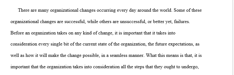 Identify a theory that could have been used to develop the change