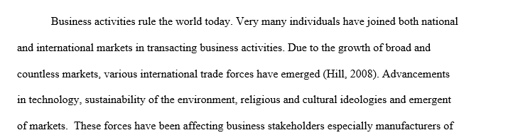 Identify and describe the global market forces