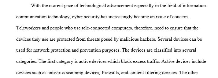 Identify the different cyber-security devices and give a brief explanation of their purpose