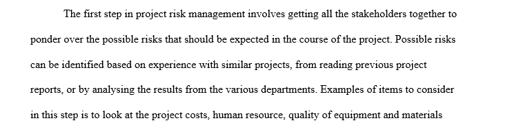 Importance of each of the six processes for risk management identified in the PMBOK Guidelines