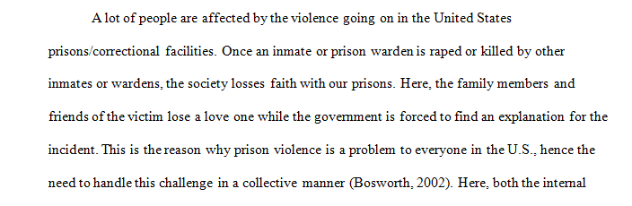 Internal and External Stakeholders in Prison Violence