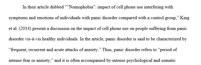 Locate and read a peer-reviewed professional journal article related to any anxiety disorder
