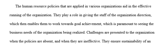 Randomly selected human resource policy as it relates to the hospitality industry and write a paper
