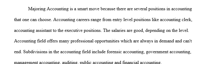 Research career options within the accounting field and accounting job postings