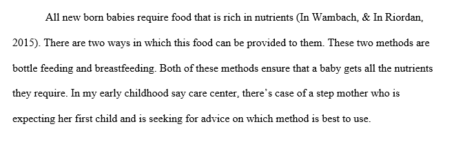 Research to compare and contrast breastfeeding to bottle feeding infants