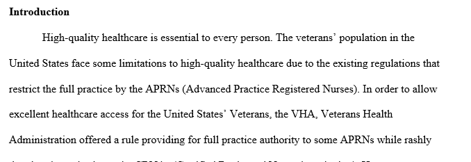 Select a current policy issue regarding nurse practitioner practice (local/national)  