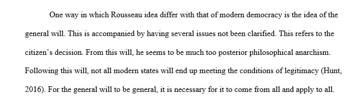 Select one of these three philosophers (Rousseau;Locke;Hobbes) and write a 1-2 page paper