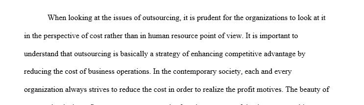 Should outsourcing be exclusively a cost decision