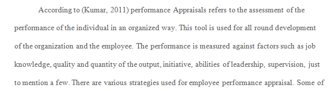 Strategic performance appraisal