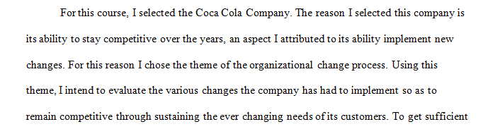 The organization selected