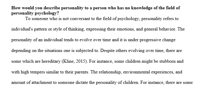 What are some key personality features that define you