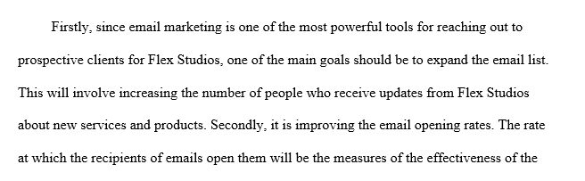 What are the goals of the email marketing campaign